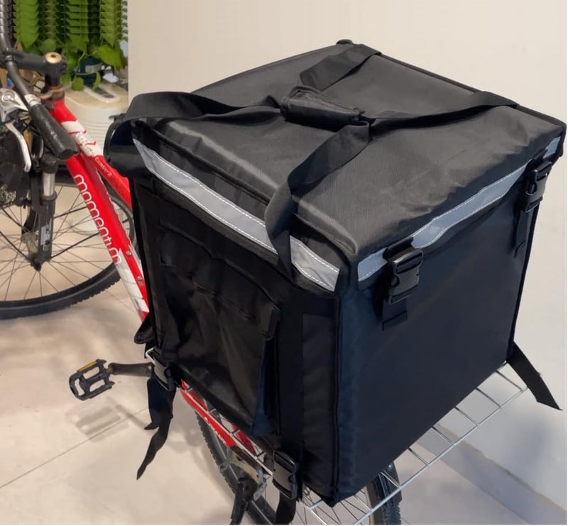 Packir PK-92V: Large Rigid Heavy Duty Food Delivery Box for Motorcycle, Insulated Pizza Delivery Bag for Bicycle/Scooter, Top Loading, 17" x 17" x 17", Collapsible, Waterproof - Image 3